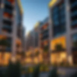 A modern apartment complex in Oud Metha showcasing architectural elegance