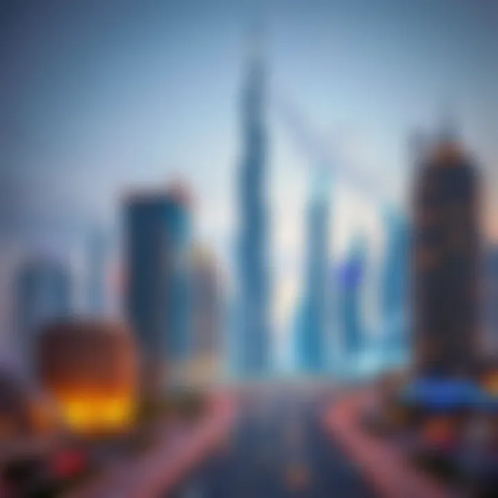 Futuristic Dubai Skyline Stunning skyline of Dubai showcasing futuristic architecture