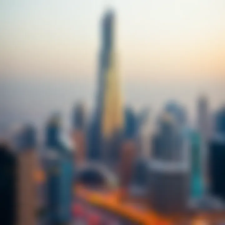 Asprin Tower in Dubai's Skyline Skyline view of Asprin Tower amidst Dubai's architectural marvels