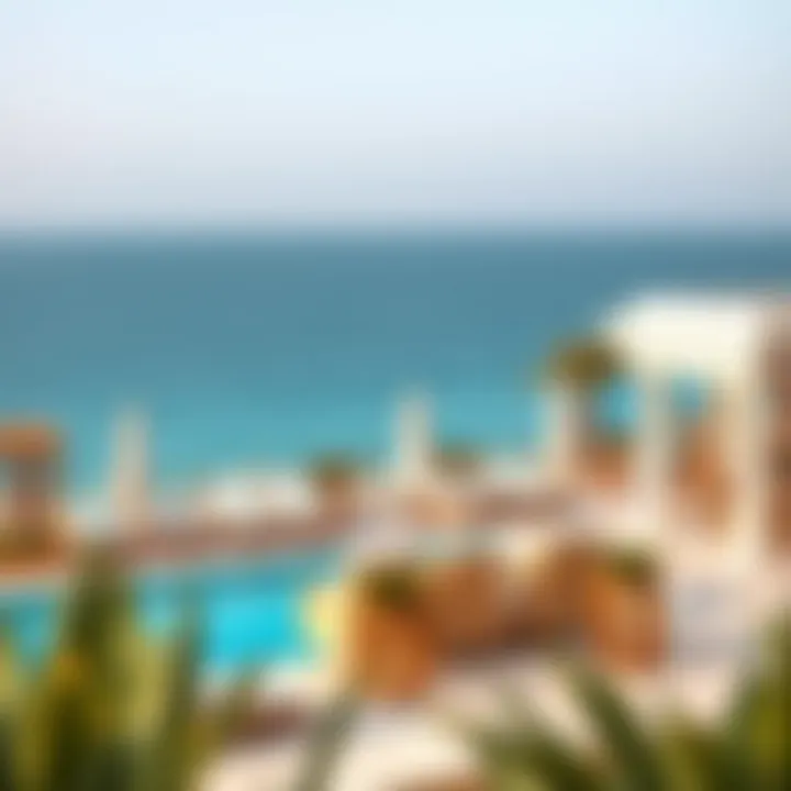 Coastal Serenity in Dubai A serene view of Dubai's coastline with beach villas