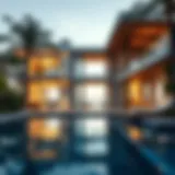 Luxurious beachfront villa showcasing modern architecture