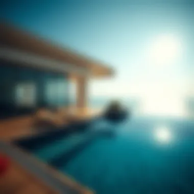 Private Pool with Ocean View A sun-drenched private pool overlooking the ocean