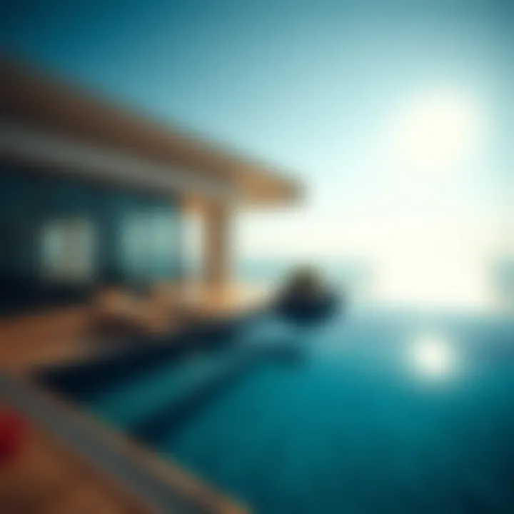 Private Pool with Ocean View A sun-drenched private pool overlooking the ocean