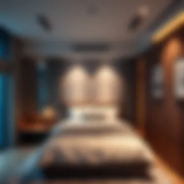 Modern Bed Space Interior Detailed depiction of a bed space interior showcasing modern amenities.