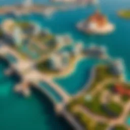 Aerial view of Bluewater Bay showcasing its stunning coastline and architectural beauty