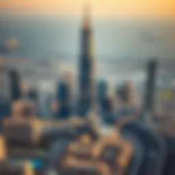 Aerial view showcasing City Tower 2 against the Dubai skyline