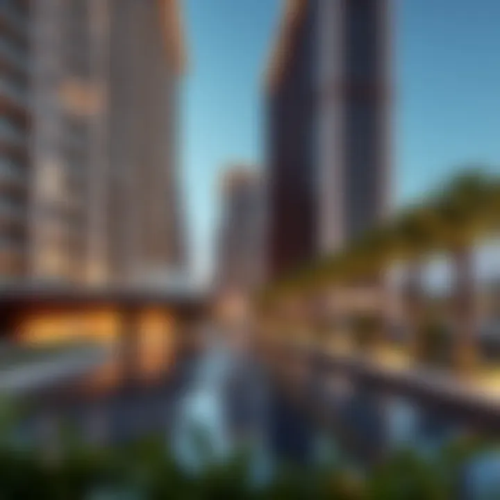 Architectural design of residential buildings in Creek Harbour.