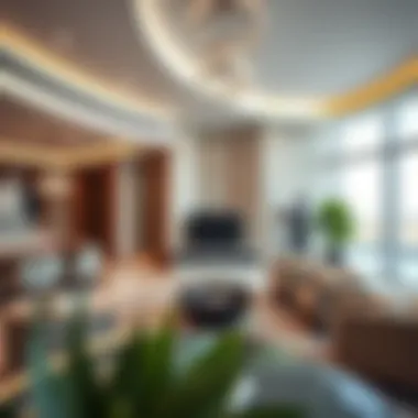 Luxurious Penthouse Interior Luxurious interior of a penthouse in Damac Bay 2 highlighting high-end finishes