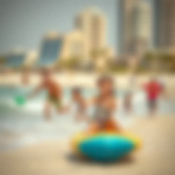 Recreational Joy at Deira Island Beach Families enjoying recreational activities on Deira Island Beach