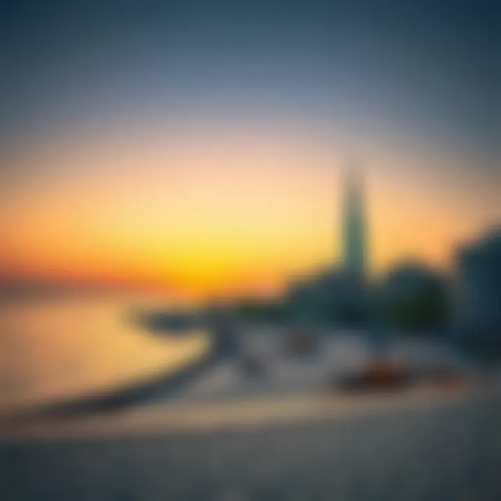 Deira Island Beach Sunset Stunning view of Deira Island Beach at sunset