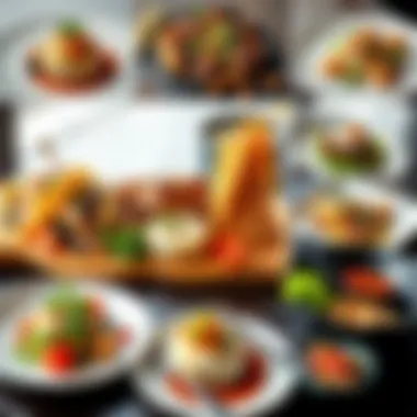 Diverse Culinary Offerings in Damac Hills 2 A collage of various dishes representing international cuisines