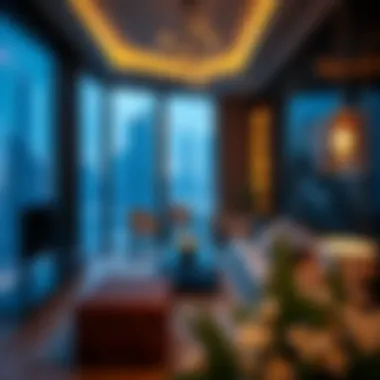 Luxury Apartment Interior An interior view of a luxury apartment in downtown Dubai highlighting contemporary design and urban elegance.