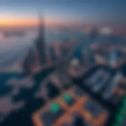 Aerial view of Dubai's Marina district showcasing luxury living