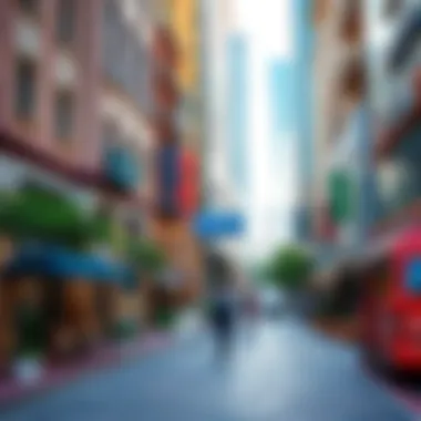 Vibrant Streets of Dubai Tecom Vibrant streets of Dubai Tecom filled with cafes and shops