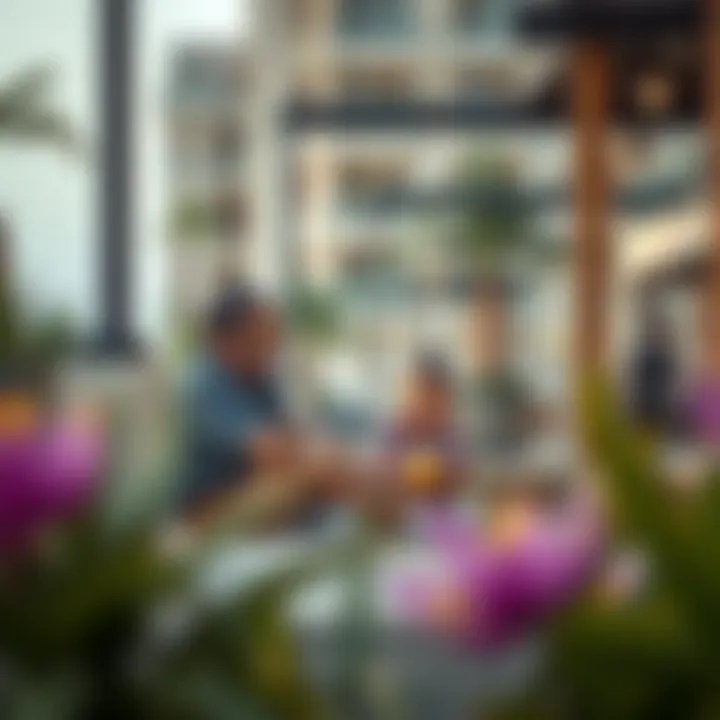 Family Enjoying Community Amenities Family enjoying amenities in a Dubai apartment community