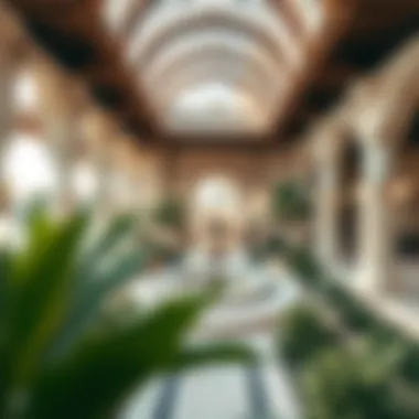 Architectural Design of the Gardens Intricate architectural design elements of the gardens