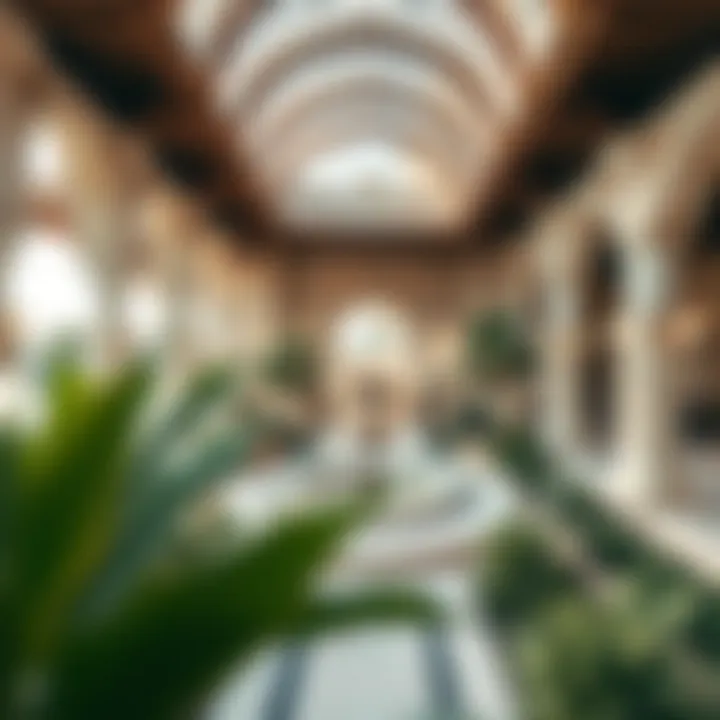 Architectural Design of the Gardens Intricate architectural design elements of the gardens