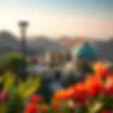 Panoramic View of the Hanging Gardens A panoramic view of the Hanging Gardens showcasing the vibrant flora