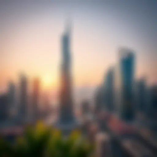 Dubai Skyline: A Blend of Innovation and Tradition A panoramic view showcasing Dubai's skyline filled with iconic towers.