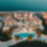 Aerial View of a Luxurious Dubai Mansion A breathtaking aerial view of a luxurious mansion in Dubai showcasing its grandeur.