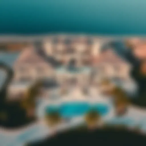 Aerial View of a Luxurious Dubai Mansion A breathtaking aerial view of a luxurious mansion in Dubai showcasing its grandeur.