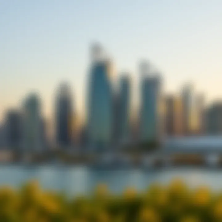 Business Bay Skyline with Modern Architecture Business Bay skyline showcasing modern architecture