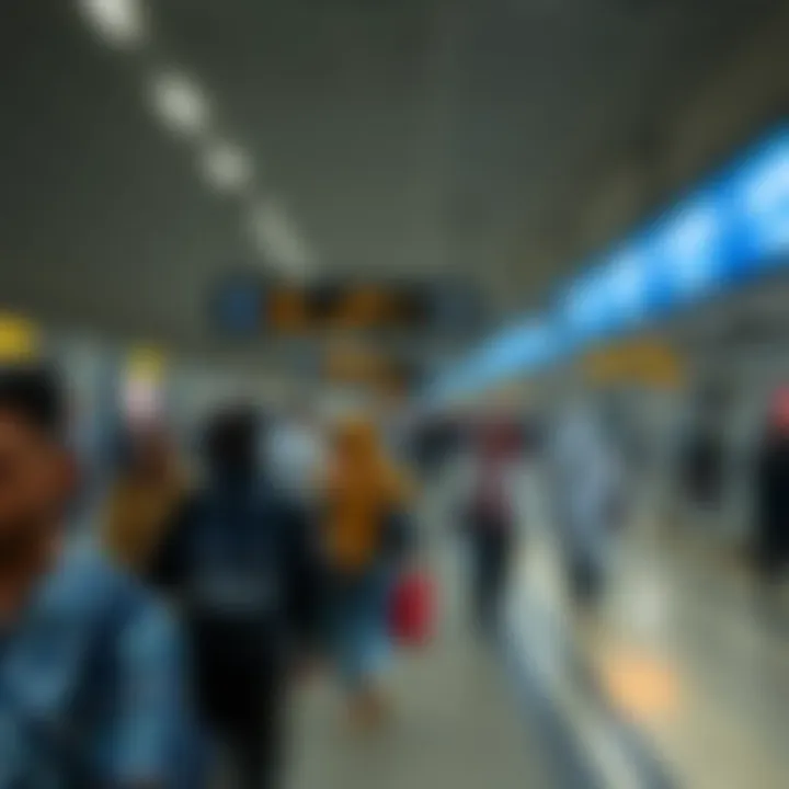 Busy Dubai Metro Station A bustling Dubai Metro station with travelers and signage
