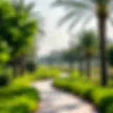 Lush Greenery and Walking Paths Lush greenery and walking paths in Mirdif Park