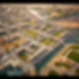 Aerial view of Nad Al Shiba showcasing its residential properties