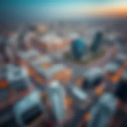 Aerial view of Al Qusais showcasing office buildings