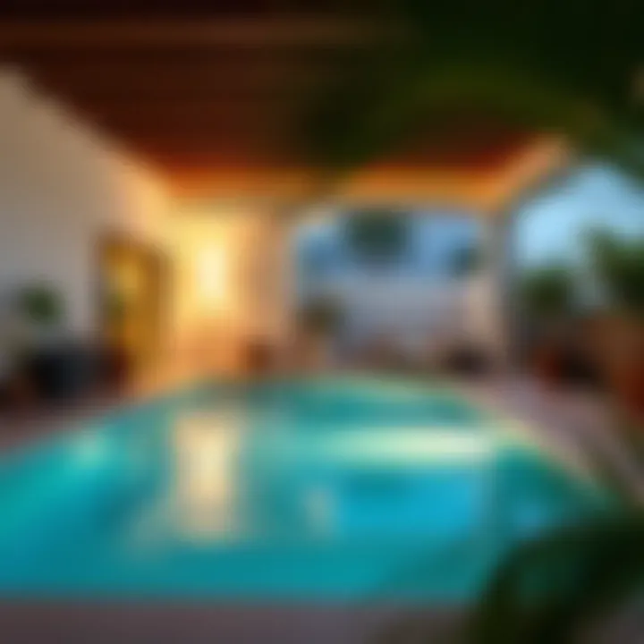 Elegant Outdoor Space with a Private Pool and Lounge Area Elegant outdoor space with a private pool and lounge area