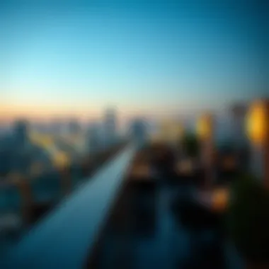 Charming Rooftop Evening Charming evening atmosphere with twinkling city lights