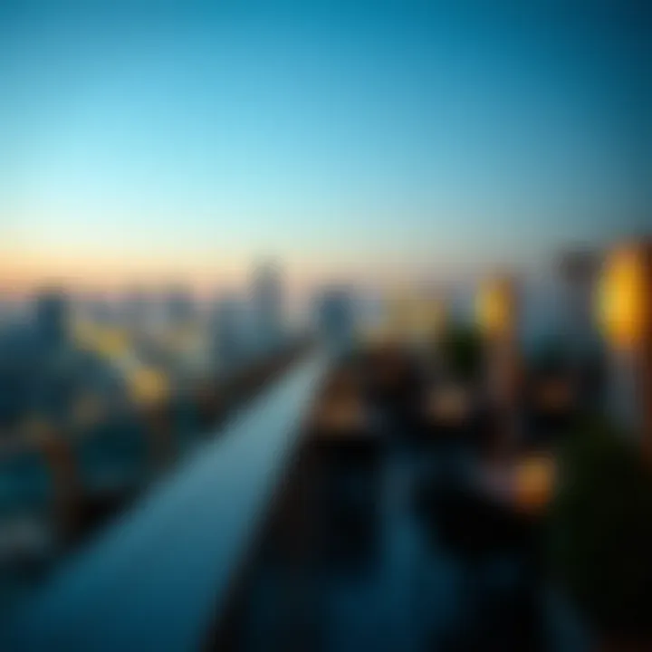 Charming Rooftop Evening Charming evening atmosphere with twinkling city lights