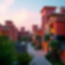 A stunning view of the Jumeirah 2 neighborhood showcasing its vibrant architecture