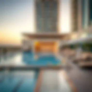 Luxurious Poolside Amenities Luxurious swimming pool area at Saba 1 Tower