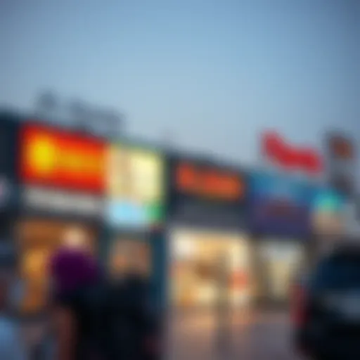 Diverse Business Opportunities in Al Qusais Vibrant shopfronts in Al Qusais showcasing diverse business opportunities