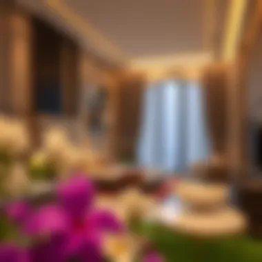 A glimpse into luxurious short-term hotel apartment interiors Stylish interior of a short-term hotel apartment in Dubai