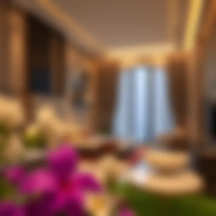 A glimpse into luxurious short-term hotel apartment interiors Stylish interior of a short-term hotel apartment in Dubai