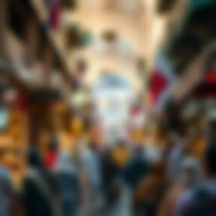 The Lively Atmosphere of Souk Deira Bustling market scene filled with lively interactions