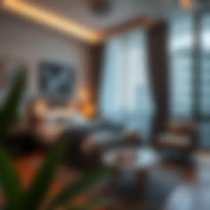Cozy Studio Interiors in Dubai Stylish interior of a cozy studio room in Dubai