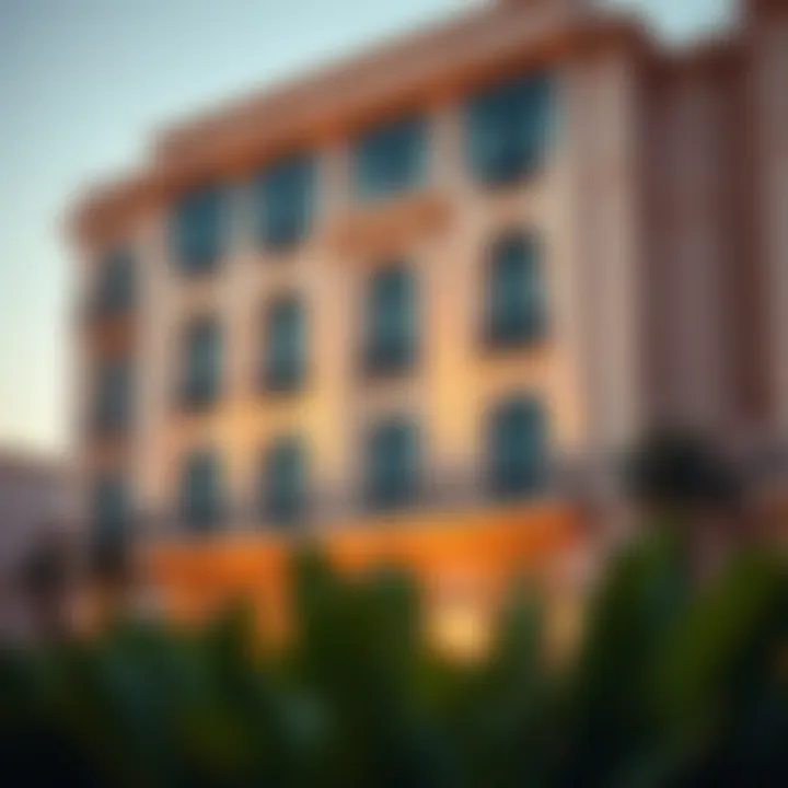 Elegant Facade of the Golden Residence Elegant facade of the Golden Residence in Abu Dhabi