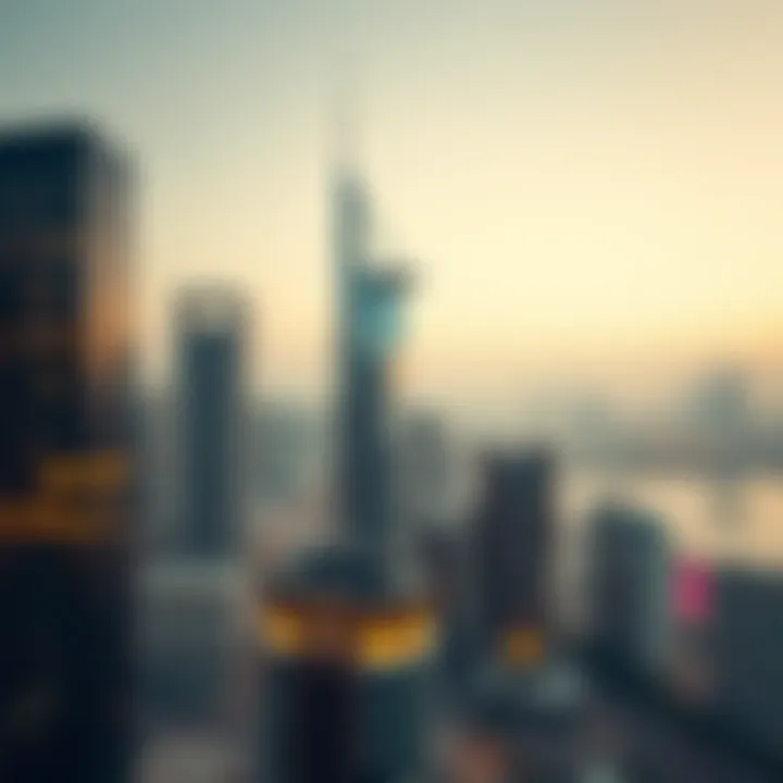 Juma Al Majid Against Dubai's Skyline A panoramic view of the Juma Al Majid Building amidst Dubai's skyline