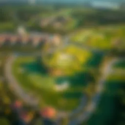 Aerial view of Damac Golf Greens showcasing lush landscapes