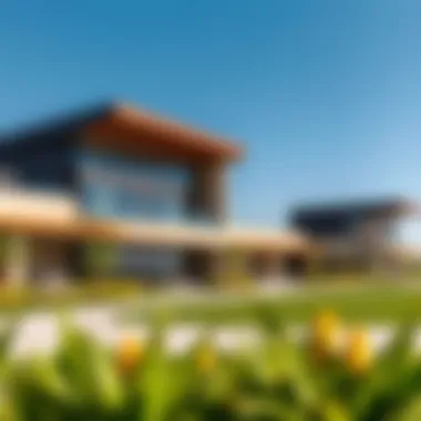 Modern Clubhouse at Damac Golf Greens Modern clubhouse with stunning architecture in a golf community