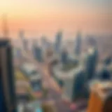 Dubai's Skyline: Architectural Marvels Aerial view of Dubai's skyline showcasing modern architecture