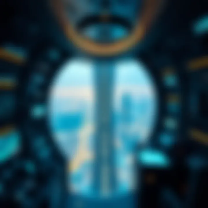 Technological Innovations in the Sky Tower Close-up of technological innovations within the Sky Tower