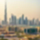 A panoramic view of Dubai's skyline showcasing iconic architecture