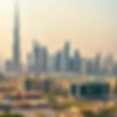 Dubai's Iconic Skyline A panoramic view of Dubai's skyline showcasing iconic architecture