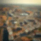 Aerial View of The Valley in Dubai Aerial view of The Valley showcasing its landscape and surrounding infrastructure