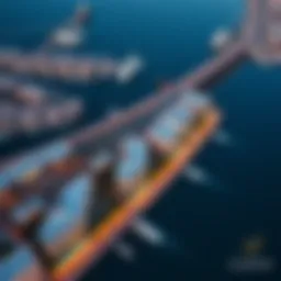 Aerial view of بحر جي بي ار showcasing luxurious waterfront properties